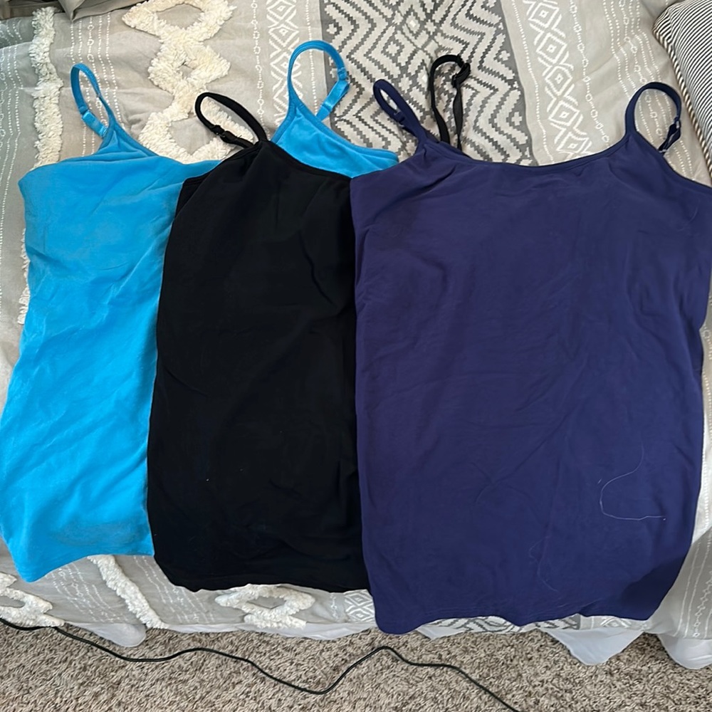 BUNDLE Three pack of tanks with built in bras